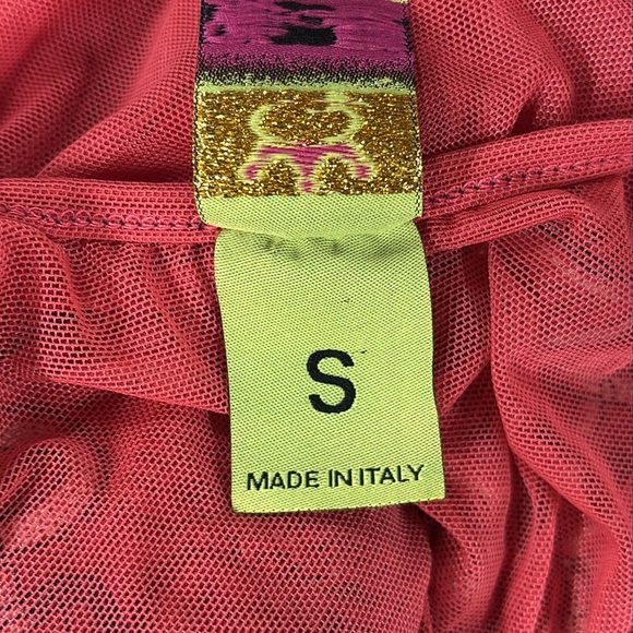 Save The Queen! V-Neck Tank Top Striped Embroidered Horse Beaded Mesh Back Italy - Picture 5 of 14